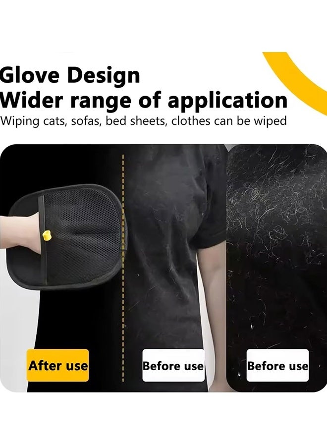 2PC Electrostatic Gloves Pet Hair,Glove Cat Mitt Mitten Static Reusable Tool Furniture Cleaning Animal Double Sided Grooming Magic Fur Dogs Mit - Image 4