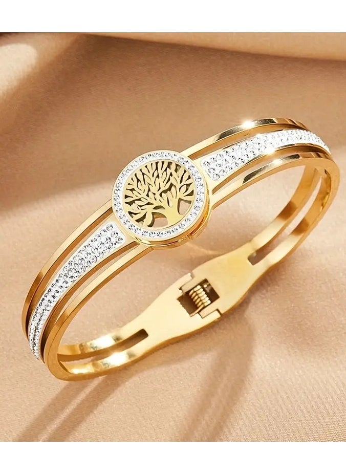 1pc Unique Life Tree Bangle - Hypoallergenic Stainless Steel Jewelry with Intricate Design, Perfect Holiday Gift for Women, Friends, and Family - pzsku/ZEAE9236DDA86B53E3563Z/45/_/1730451510/59d793a8-cc1a-49f6-bc4b-a8803f579fed