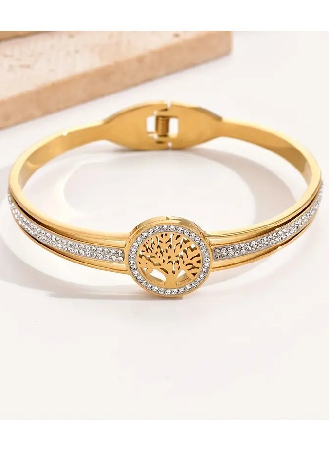 1pc Unique Life Tree Bangle - Hypoallergenic Stainless Steel Jewelry with Intricate Design, Perfect Holiday Gift for Women, Friends, and Family - pzsku/ZEAE9236DDA86B53E3563Z/45/_/1730451531/743b6862-d520-4cce-a6f6-8703d2a51d44