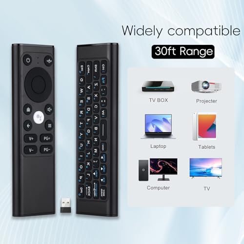 iPazzPort Mini Bluetooth Keyboard with Gyroscopic Air Mouse - Universal PC Remote for Nvidia Shield/Smart TV/Laptop, IR Learning, Rechargeable Aluminum Alloy, Type-C, 30ft Range - Image 3