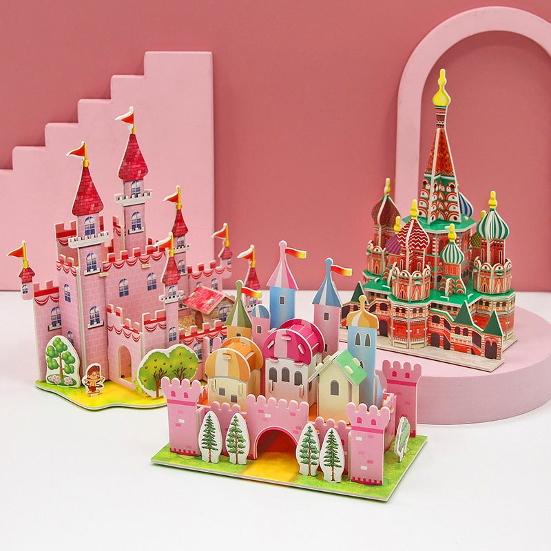Children'S 3D Three-Dimensional Puzzle Boys And Girls Educational Toys Paper House Model Handmade Diy Stall Spot - Image 3