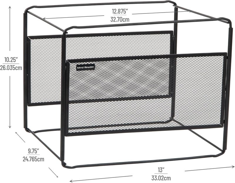 Mind Reader Boxfile-Blk Hanging Metal File Box, Black - Image 3