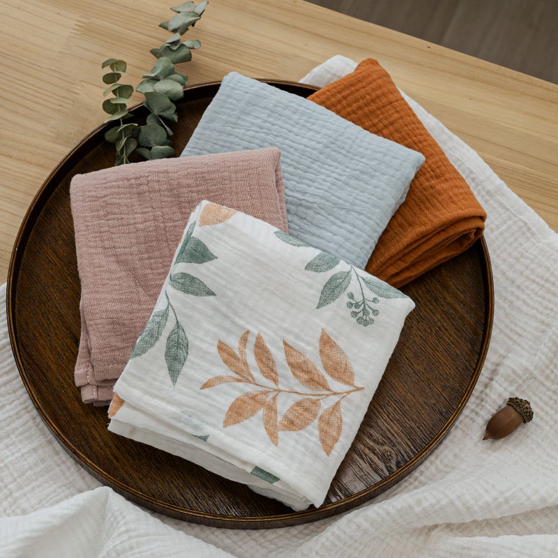 5 Pack Muslin Swaddle Blankets for Baby Girls Boys Receiving Blanket Large 23.5 x 23.5 Inches Soft Breathable Muslin Baby Blanket Unisex Newborn Bland Colors - Image 5