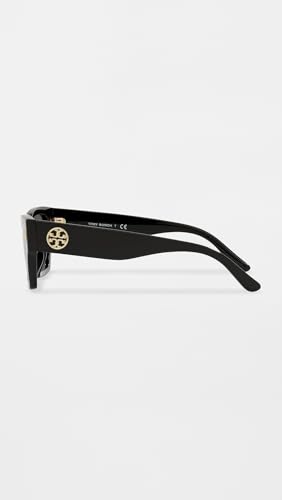 Tory Burch Women's Miller Rectangle Sunglasses, Black, 52mm - Image 3
