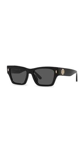 Tory Burch Women's Miller Rectangle Sunglasses, Black, 52mm - Image 1