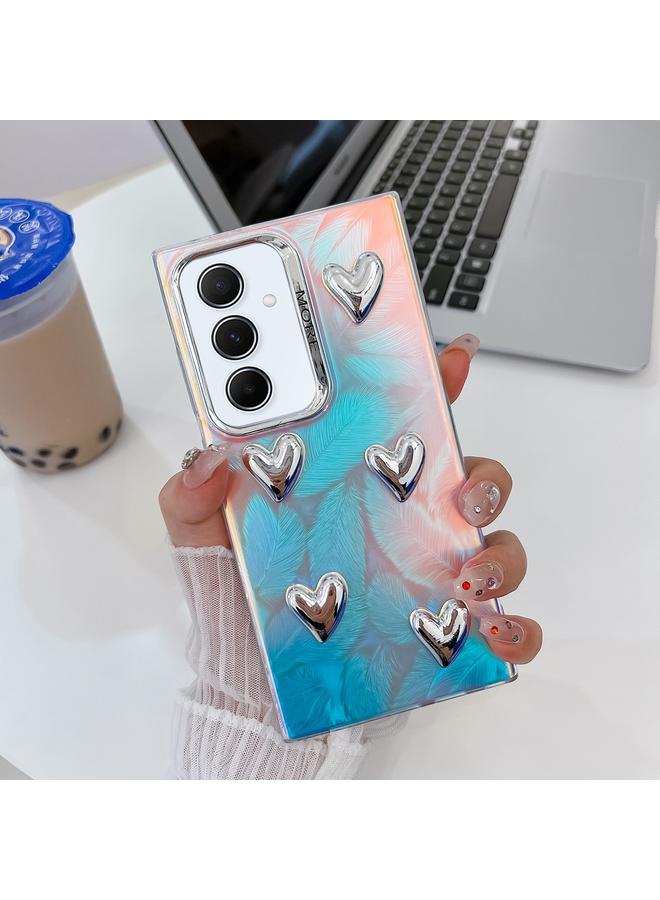 erorex Case For Samsung Galaxy A55 5G Electroplating 5-Heart Laser Texture TPU Phone Case - Image 1