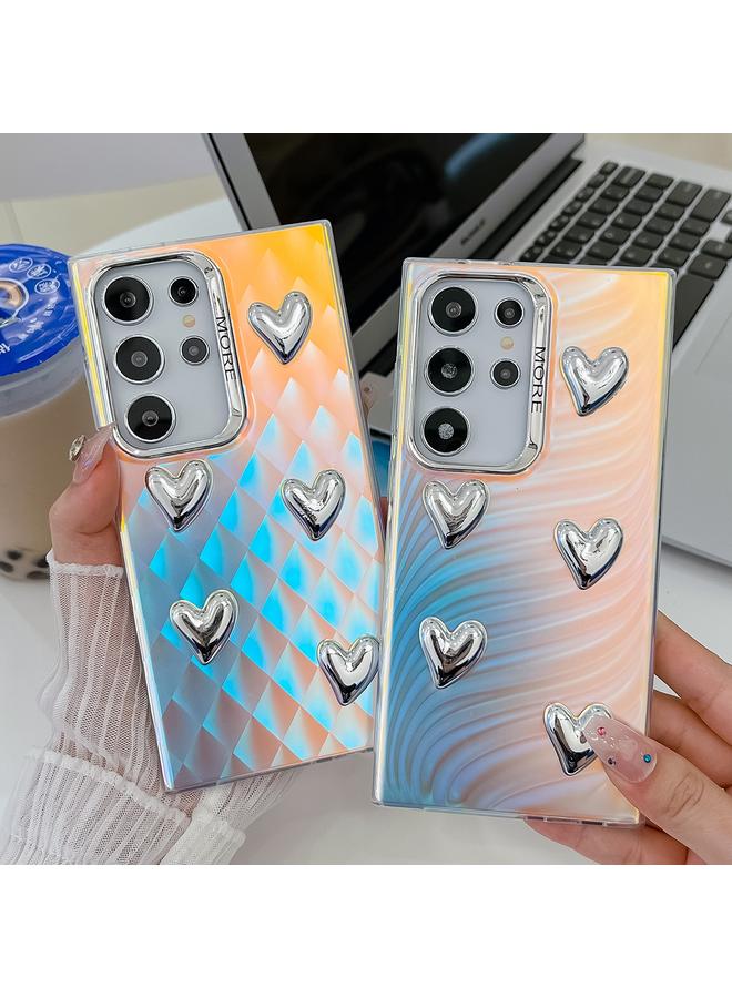erorex Case For Samsung Galaxy A55 5G Electroplating 5-Heart Laser Texture TPU Phone Case - Image 3