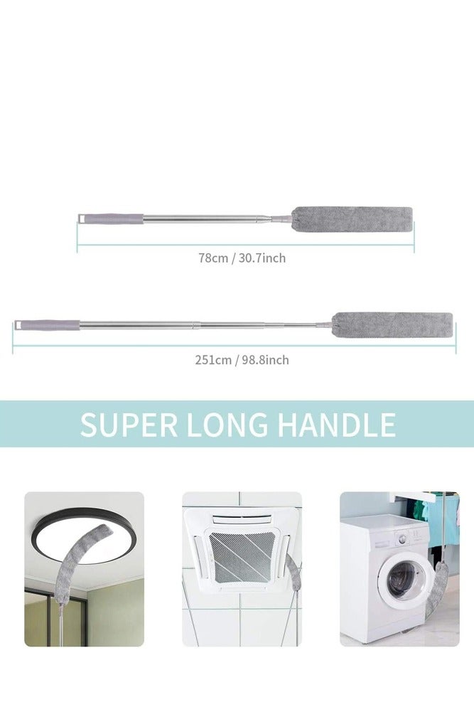 BELLSBERRY مجموعة مناشف ميكروفايبر قابلة للتعديل 4 في 1 - مقبض قابل للتمديد لتنظيف الأسقف العالية والأثاث - Image 2