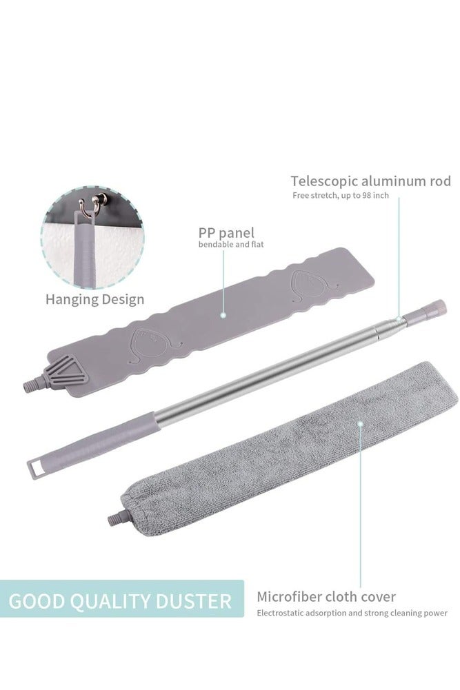 BELLSBERRY مجموعة مناشف ميكروفايبر قابلة للتعديل 4 في 1 - مقبض قابل للتمديد لتنظيف الأسقف العالية والأثاث - Image 3