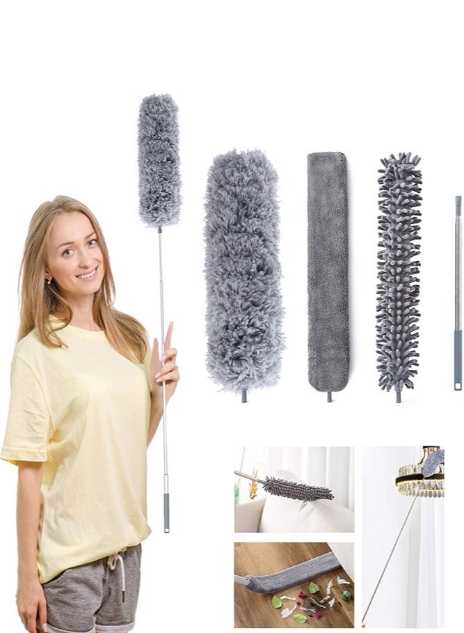 BELLSBERRY مجموعة مناشف ميكروفايبر قابلة للتعديل 4 في 1 - مقبض قابل للتمديد لتنظيف الأسقف العالية والأثاث - Image 1