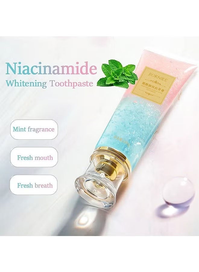 ORALHOE Niacinamide Whitening Toothpaste, Dazzling White Toothpaste Fresh Breath Niacinamide, Body Accel Niacinamide Whitening Toothpaste 100g - Image 2