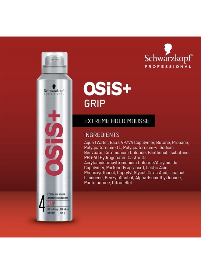 Osis+ Grip Extreme Hold Mousse – Extra Strong Control and Volume with Lasting Definition and Natural Shine – Volumizing Formula Protects Against Blow Dry Damage, 7 oz - Image 5