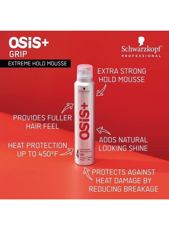 Osis+ Grip Extreme Hold Mousse – Extra Strong Control and Volume with Lasting Definition and Natural Shine – Volumizing Formula Protects Against Blow Dry Damage, 7 oz - Image 3