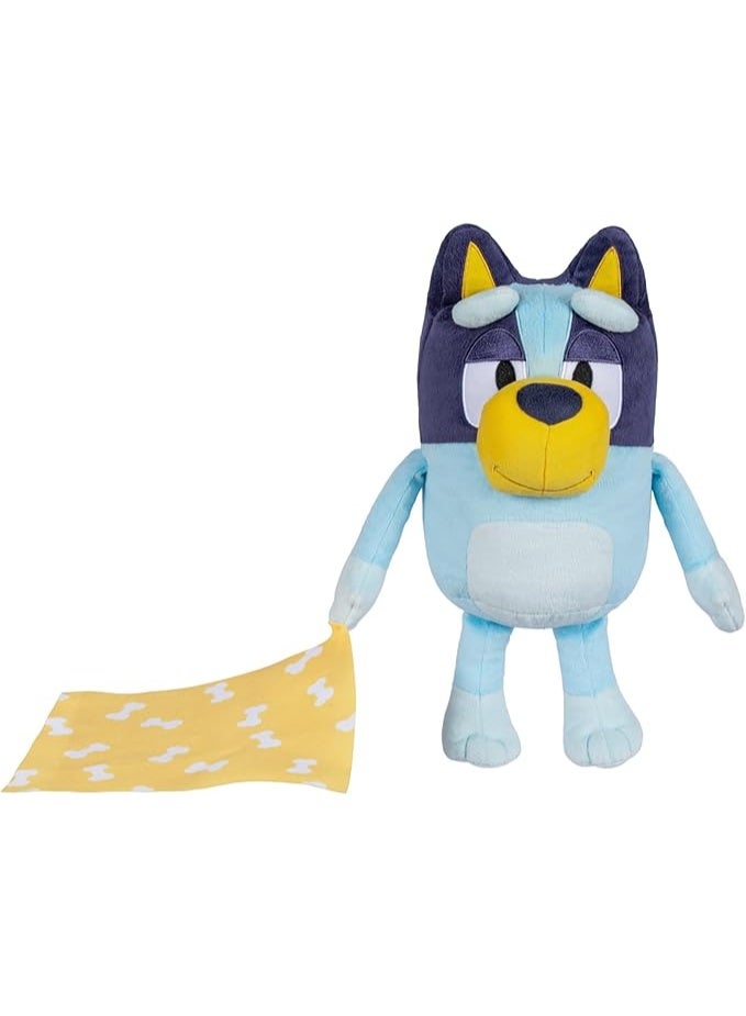 BLUEY Bluey Sleepy Time 13" Plush with Blanket | Talking Soft Toy with 7 Fun Phrases & Theme Song | Deluxe Fabric & Detailed Stitching | Cuddly Bluey Plush for Kids  - Image 1