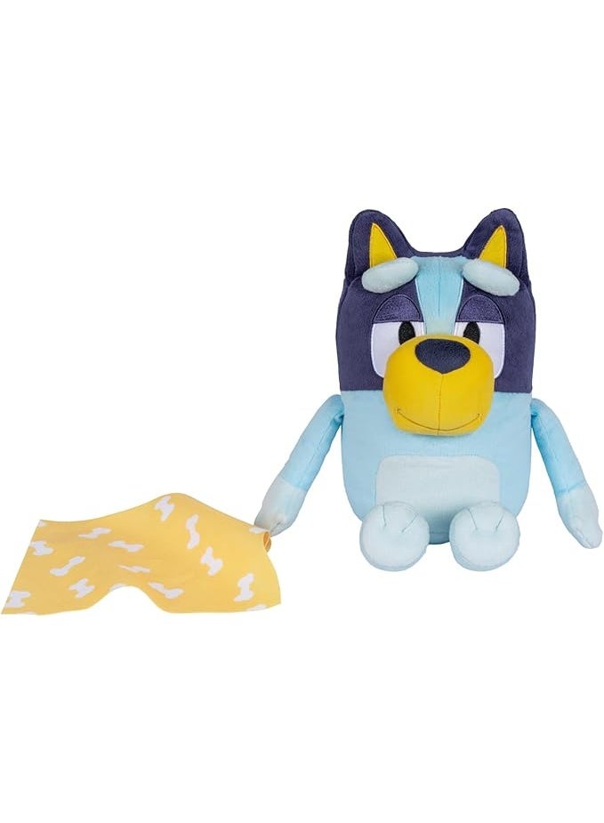 BLUEY Bluey Sleepy Time 13" Plush with Blanket | Talking Soft Toy with 7 Fun Phrases & Theme Song | Deluxe Fabric & Detailed Stitching | Cuddly Bluey Plush for Kids  - Image 4