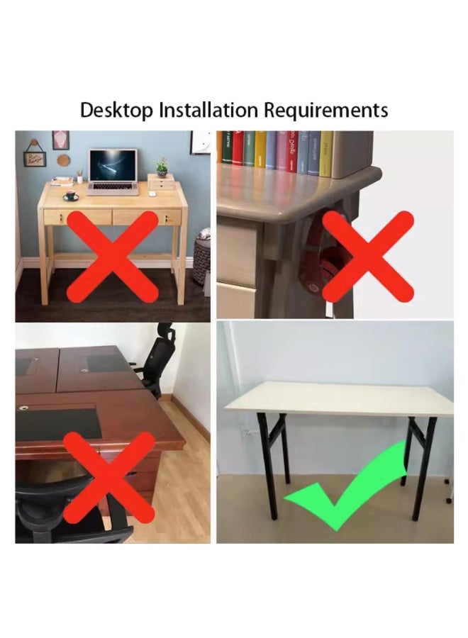 Desk keyboard tray,Desk extender,ergonomic desk extension bracket fixing clip, located on the computer drawer keyboard tray, desktop extension board,Computer Elbow Arm Support-black||52 * 25cm - Image 4