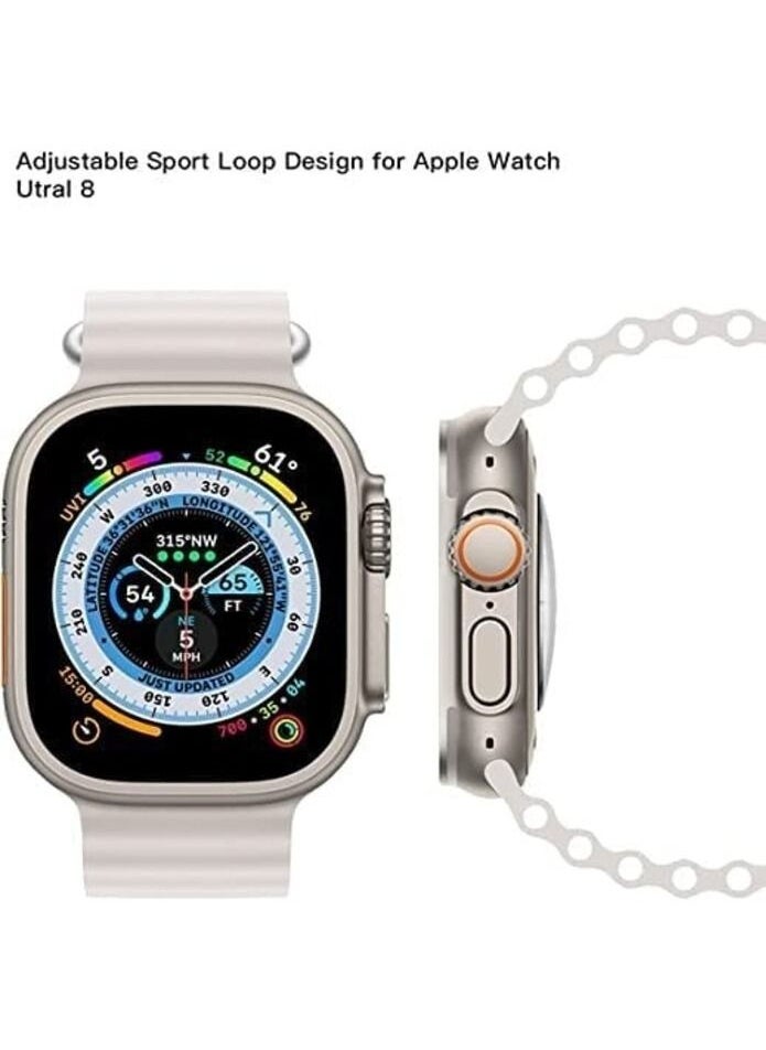 Generic - Alpine Loop for Apple Watch 49mm 45mm, Woven Loop with Metal Sport Band with iWatch Band Series Ultra 8 7 6 5 4 3 2 1 SE - off white - Image 1