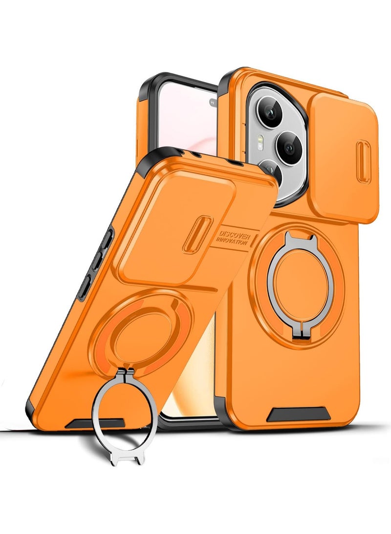 Case compatible with Honor 400 Pro, featuring a built-in 360° rotating ring mount and sliding lens protection. Honor 400 Pro 5G anti-fingerprint protective case.