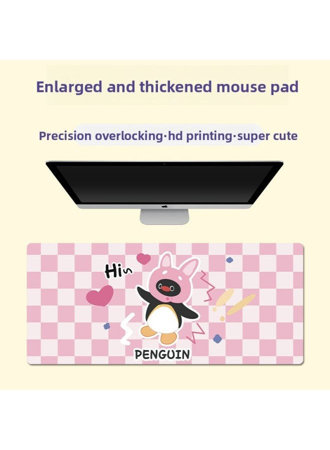 Mouse Pad Penguin Large Keyboard Pad Extra-large Thickened Lock Edge Large Office Desk Mat Oversized Dirt-resistant Non-slip Desk Mat 