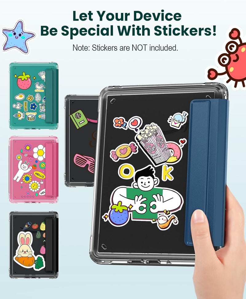 MoKo Detachable Magnetic Case for All-new 7" Kindle Paperwhite 12th Generation 2024 & Kindle Colorsoft 2024/2025,Ultra Clear Back Scratch-Proof Light & Shell Cover with Auto Wake/Sleep, Dark Sea Blue - Image 5