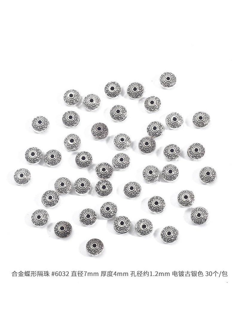 Generic - Hot Selling Antique Silver Alloy Butterfly Spacer Beads DIY Jewelry Accessories Necklace Connectors Pendant Charms 03 butterfly spacer bead diameter 7mm thickness 4mm plating ancient silver 30 - Image 1