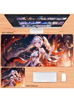 No Overlock Honkai Impact 3 Mouse Pad Extra Large Animation Kiana Dem Lisa Alicia Two-Dimensional Notebook-Color:70x35cm Thickness 3mm-Pattern:The Rhythm Of Urgitis 2