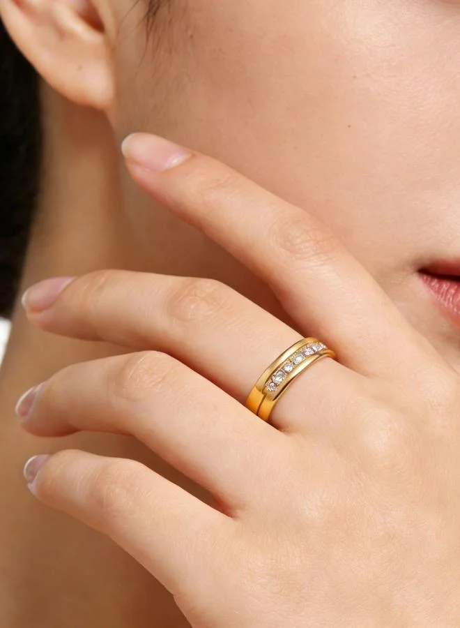 Take Two Gold Ring with Crystal Accent