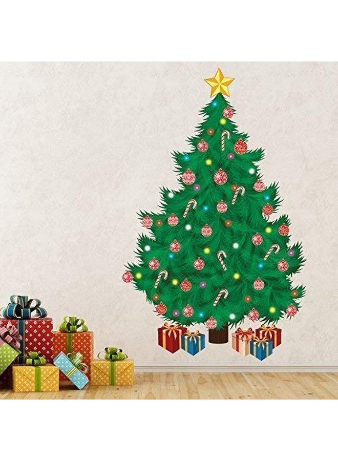 WALPLUS Christmas Decorations Clearance for Home Indoor Wall Stickers Merry Christmas Decor Wall Murals Decals Living Room Children Nursery Restaurant Cafe Hotel Home Decor (Traditional Christmas Tree) - Image 1