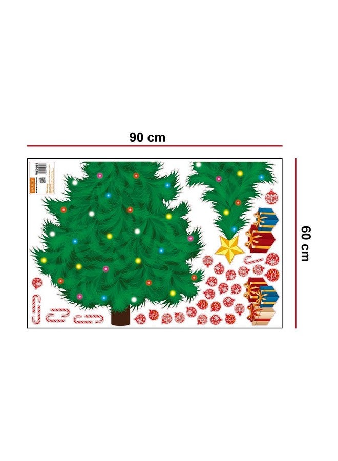 WALPLUS Christmas Decorations Clearance for Home Indoor Wall Stickers Merry Christmas Decor Wall Murals Decals Living Room Children Nursery Restaurant Cafe Hotel Home Decor (Traditional Christmas Tree) - Image 2