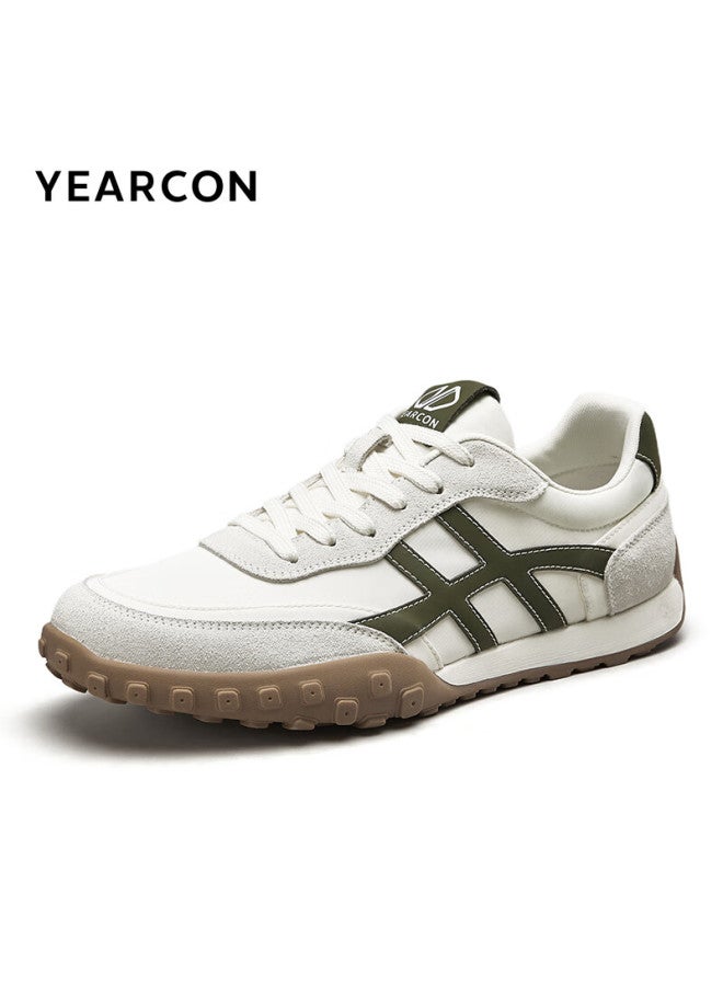 YEARCON Yierkang Agan Shoes Men's Sports Casual Shoes Retro Comfortable Hedgehog Bottom Training Shoes 96250w White/green 41 - Image 3