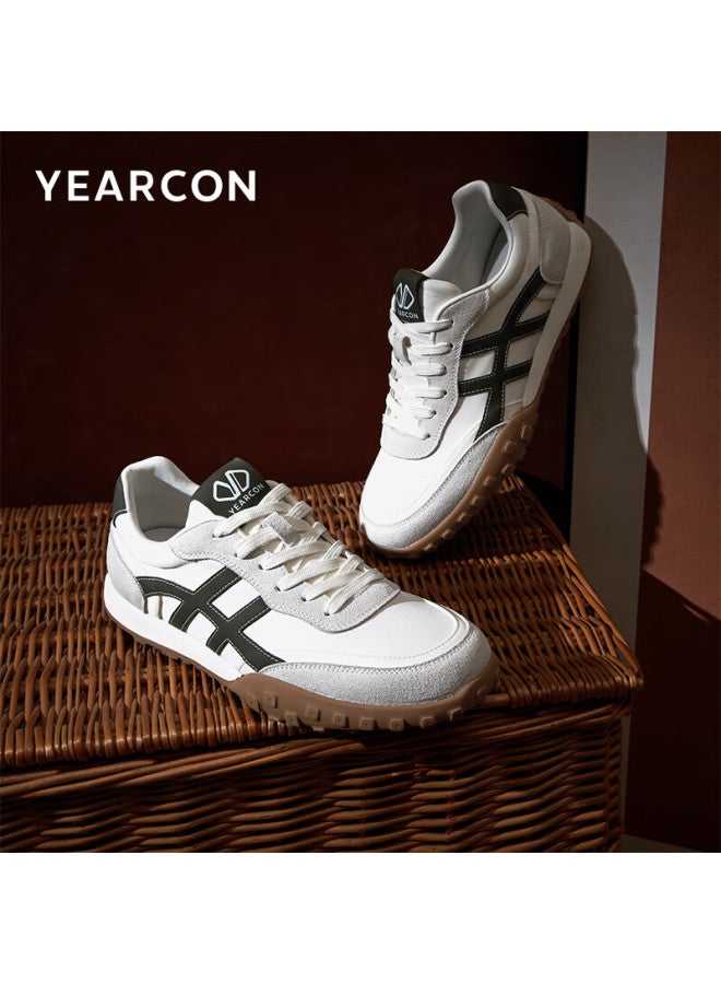YEARCON Yierkang Agan Shoes Men's Sports Casual Shoes Retro Comfortable Hedgehog Bottom Training Shoes 96250w White/green 41 - Image 1
