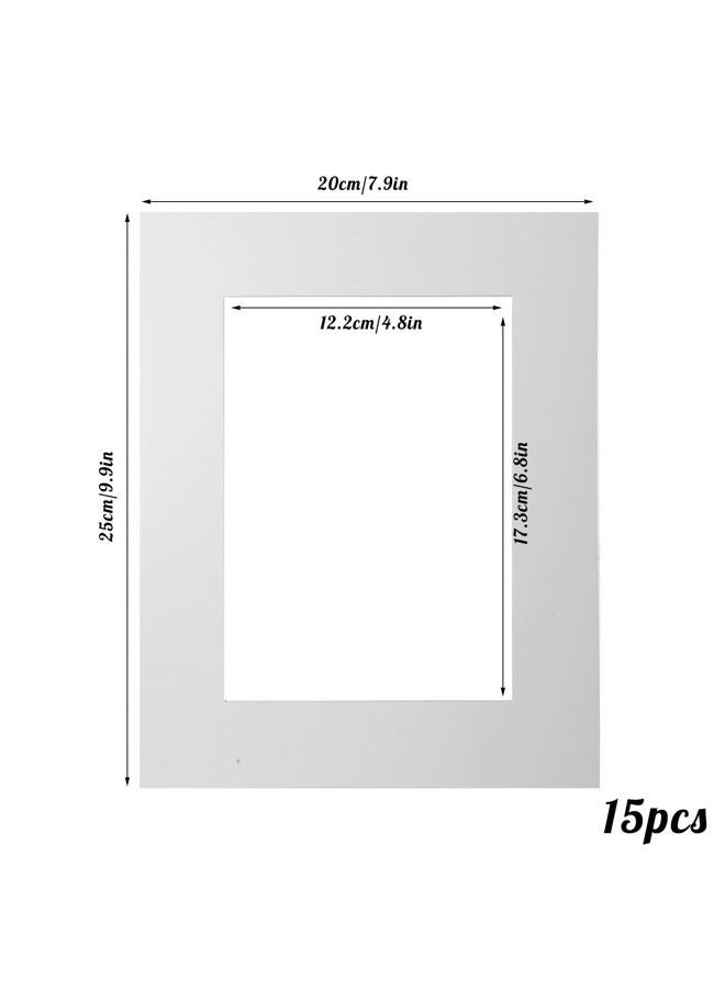 Prudiut 15 Pack 8x10 White Picture Mats, Frame Mattes for 5x7 Pictures Display Photo Frame Mat Core Bevel Cut Mat Board Show Kit for Photos, Prints, Artworks - Image 3