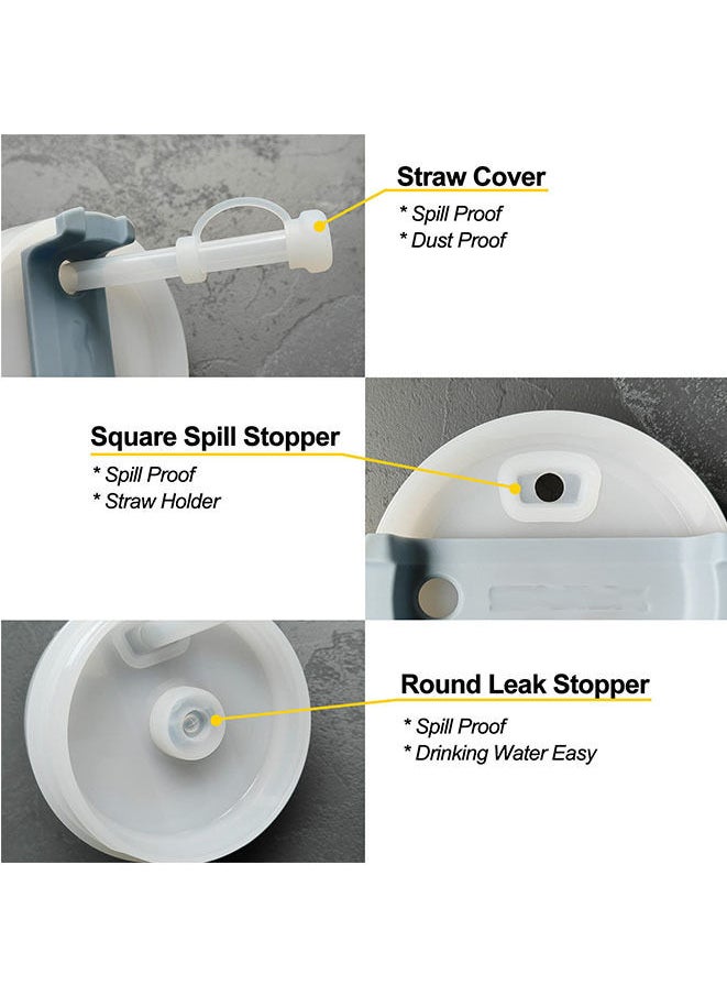 3 Set Silicone Spill Proof Stopper Compatible with Stanley Cup 1.0 40oz/ 30oz(White)