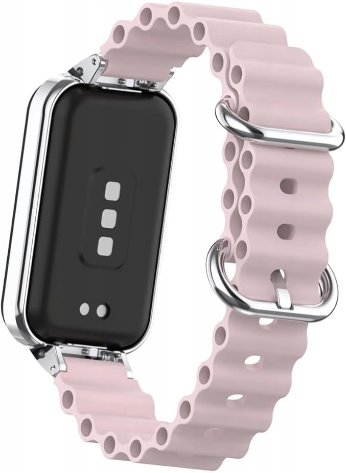 Ocean Strap Compatible with Xiaomi Redmi Band 2 / Smart Band 8 Active, Adjustable Silicone Sport Band with Durable Metal Buckle and Protective Frame for Men and Women - Image 5