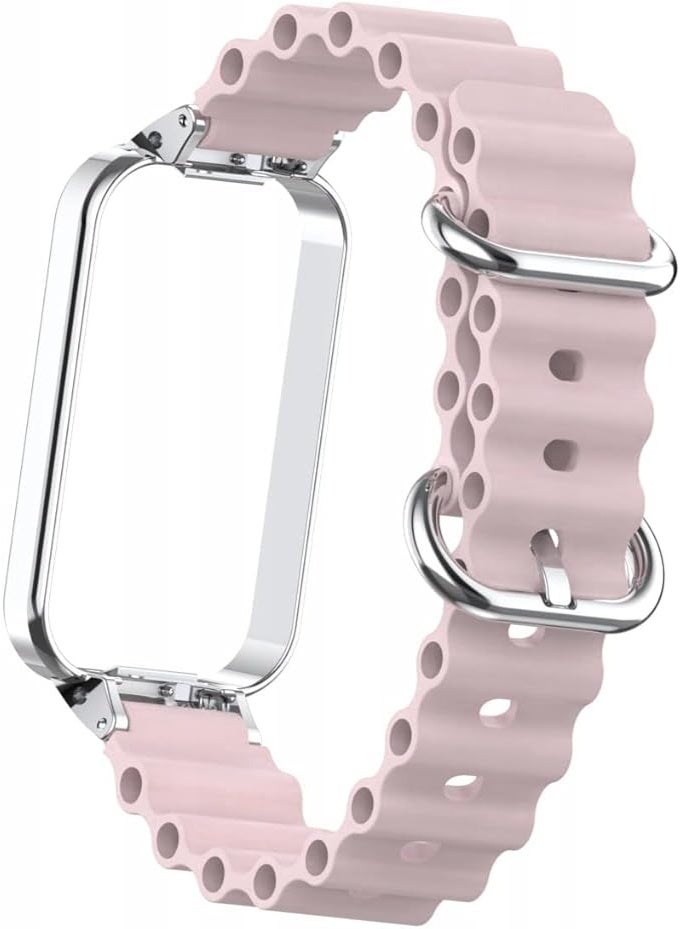 Ocean Strap Compatible with Xiaomi Redmi Band 2 / Smart Band 8 Active, Adjustable Silicone Sport Band with Durable Metal Buckle and Protective Frame for Men and Women - Image 2