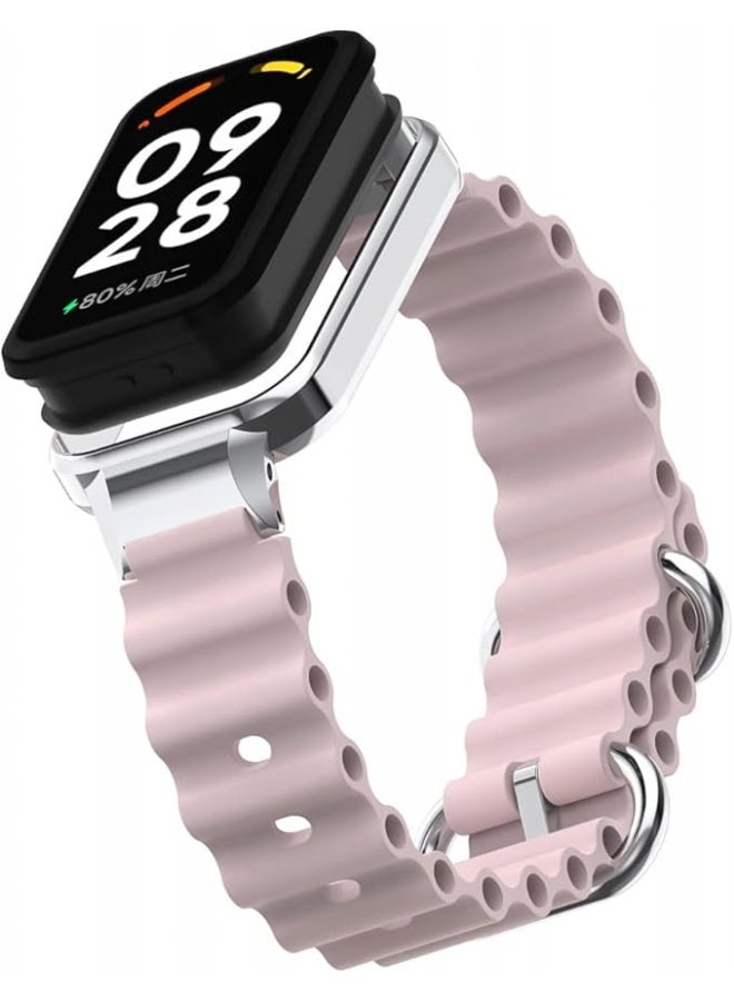 Ocean Strap Compatible with Xiaomi Redmi Band 2 / Smart Band 8 Active, Adjustable Silicone Sport Band with Durable Metal Buckle and Protective Frame for Men and Women - Image 4