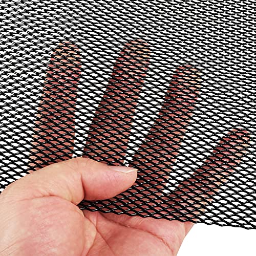 AggAuto 47x16 inches Car Pickup Truck Grill Mesh Spoiler Bumper Vent Aluminum Alloy Automotive Grille Insert Air Intake Racing Rhombic Hole 8x16mm Black - Image 5