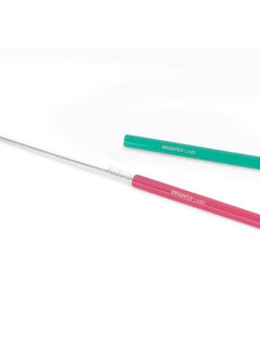 BRIGHTLY LABS Set of 4 Stainless Steel Reusable Metal Drinking Straws with Cleaning Brush Alternative for Plastic Straws, Ideal for Daily Use, Travel, and Parties. Reduce Waste, Enjoy Refreshing Beverages.  - Image 3