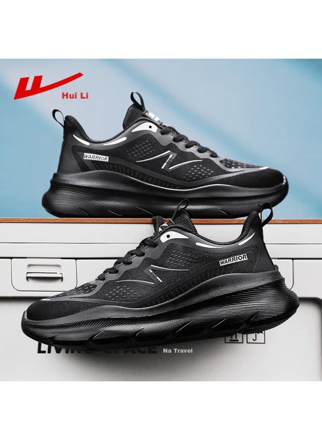 Pull Back Warrior Men'S Running Shoes Summer New Men'S Breathable All-Match Walking Casual Shoes Black Size 41 - Image 2