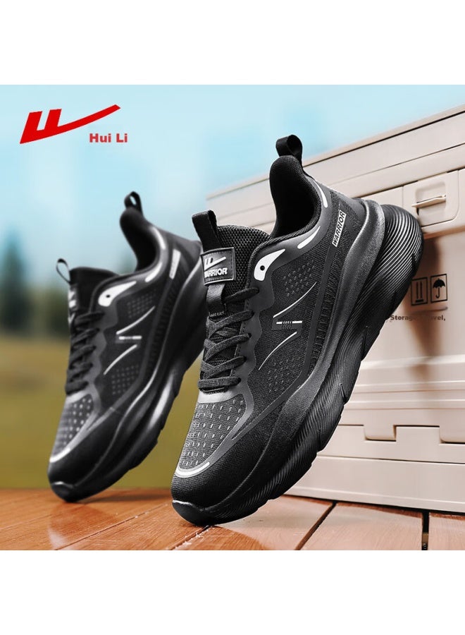 Pull Back Warrior Men'S Running Shoes Summer New Men'S Breathable All-Match Walking Casual Shoes Black Size 41 - Image 1