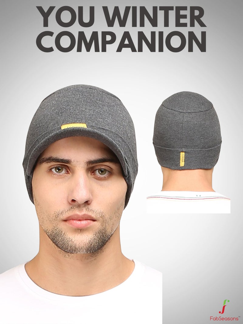 FabSeasons Cotton Skull Cap Charcoal Grey - Image 5