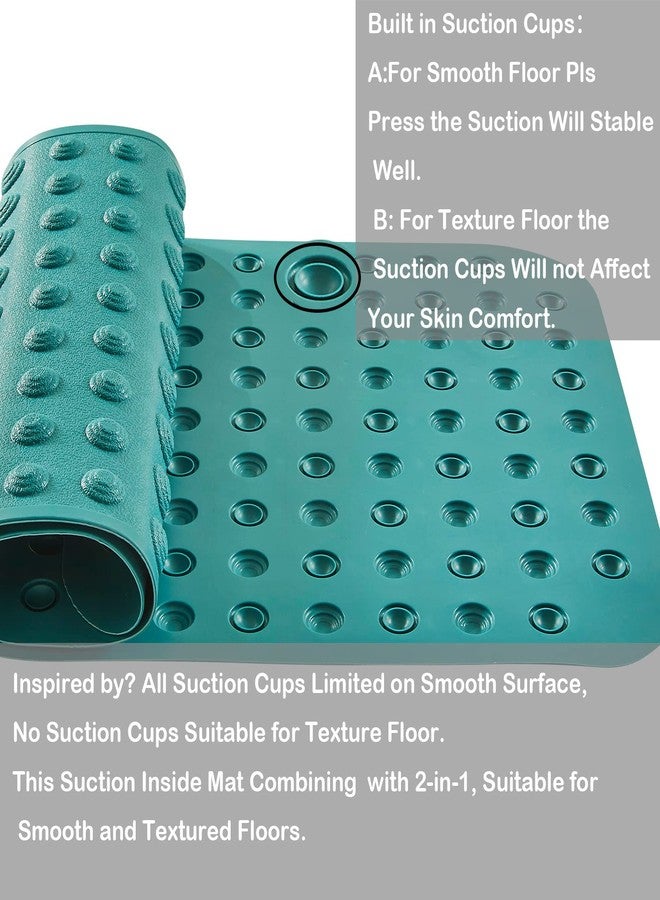 Yanzifly Bathtub Shower Mat Non Slip 18x40 in Bath Mat for Bathroom Tub Textured Smooth Floor, Silicone Extra Long Massage Bath Tub Mats No Slip Matt Non-Toxic Safe for Elderly & Kids- Light Green - Image 5