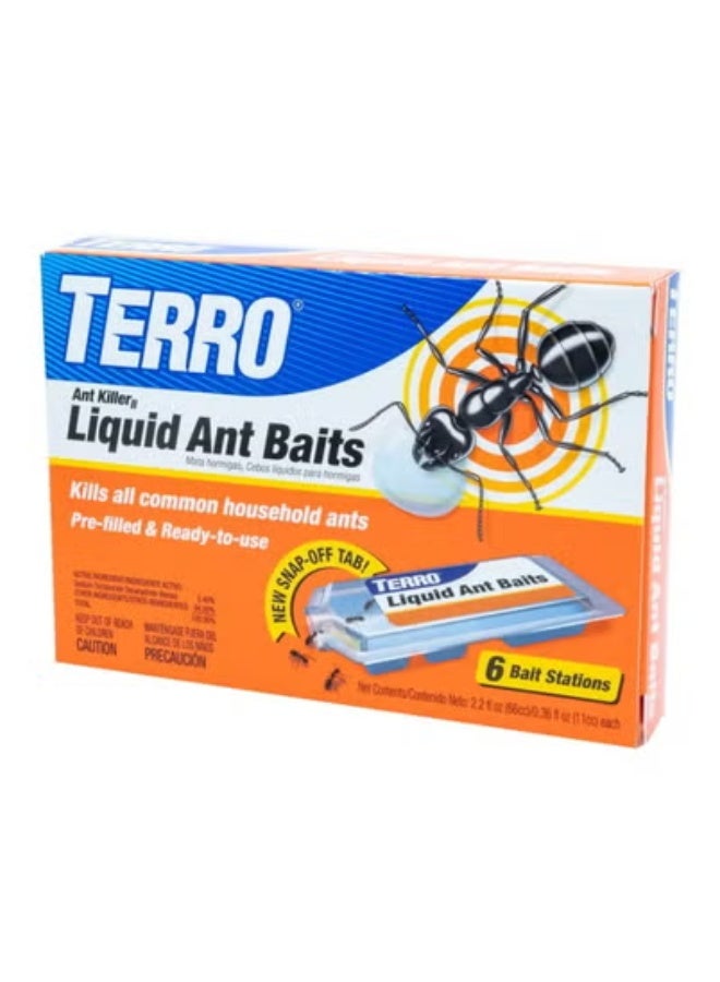 Terro 6-Piece Liquid Ant Bait Clear 17*12*3cm - Image 1