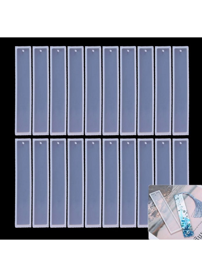 37YIMU - 20 Pack Rectangle Silicone Bookmark Mold, Diy Bookmark Mould Making Epoxy Resin Jewelry Diy Craft Transparent Resin Mould Student Gift, 5.5 Inch - Image 1