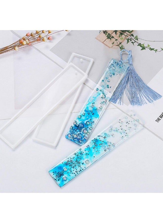 37YIMU - 20 Pack Rectangle Silicone Bookmark Mold, Diy Bookmark Mould Making Epoxy Resin Jewelry Diy Craft Transparent Resin Mould Student Gift, 5.5 Inch - Image 1