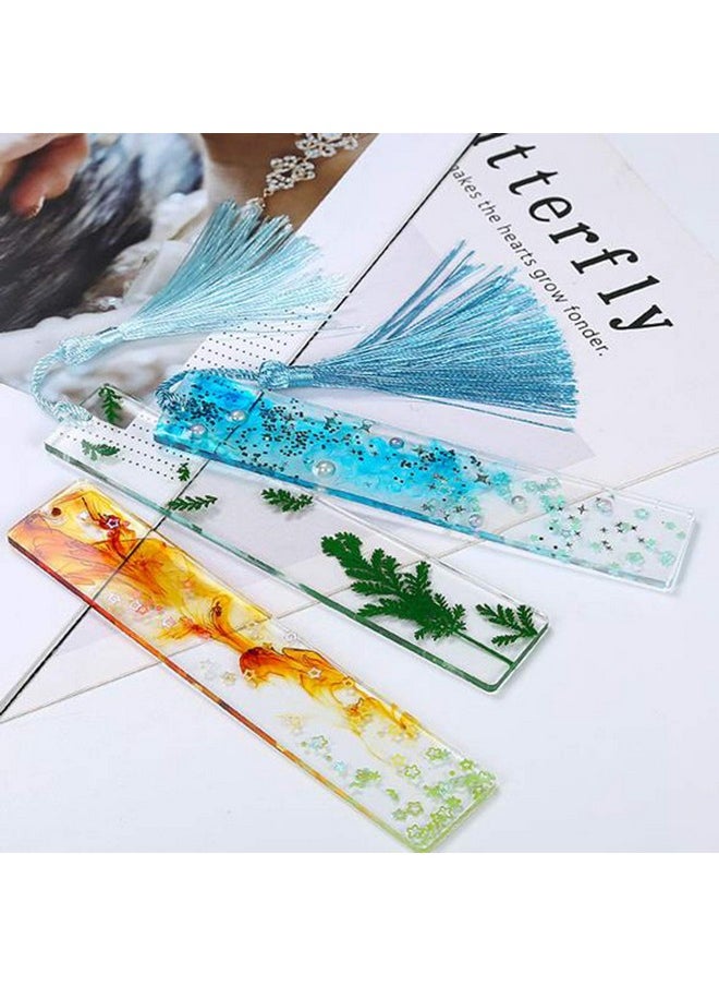 37YIMU - 20 Pack Rectangle Silicone Bookmark Mold, Diy Bookmark Mould Making Epoxy Resin Jewelry Diy Craft Transparent Resin Mould Student Gift, 5.5 Inch - Image 1