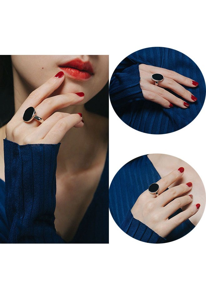 Generic - 925 Sterling Silver Ring Black Exquisite Luxurious Elegant Noble For Women Jewelry Gift European Style of Ring - Image 1