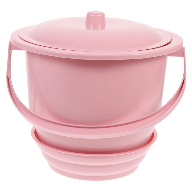 Pink Portable Urine Pot With Lid Thickened Chamber Pot For Adults Elders - Image 2