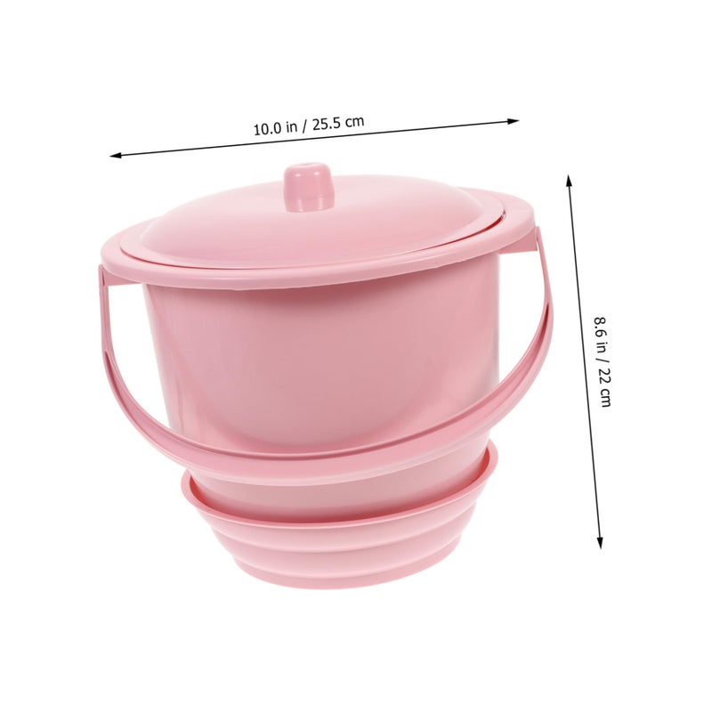 Pink Portable Urine Pot With Lid Thickened Chamber Pot For Adults Elders - Image 3