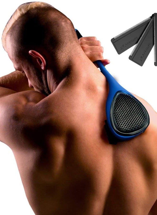 BAKblade 2.0/ELITE PLUS - Back Hair Removal and Body Shaver (DIY), Easy to Use Ergonomic Handle for a Close, Pain-Free Shave, 3 of the Wet or Dry Disposable Razor Blades, Scrubbing Sleeve Included - Image 1